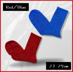 大人気 2足セット こだわり ソックス　ブルー＆レッド ストリート HIPHOP