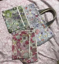 リバティ　ハンドメイドバッグ　ポーチセット