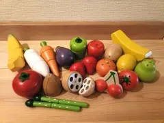 ウッディプッティ木製果物と野菜の知育玩具セット+(ワールドワイドキッズ)計20点のサムネイル