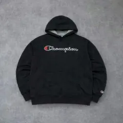 g*6様 Champion スウェット パーカー 刺繍ロゴ プルオーバー ブラッ