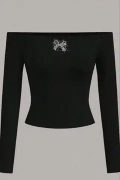 SHEIN ブラック　オフショルダー　トップス