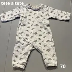 ◆最終値下げ◆ tete a tete 花柄ロンパース 70