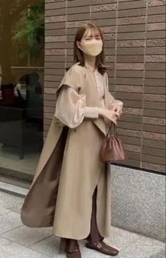 moi tytto オーバーループロングベストジレ