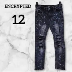 ENCRYPTED 【12】ダメージ加工 スキニーデニム ブラック