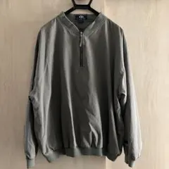 古着 ハーフジップ ナイロンジャケット ミリタリー MA1 プルオーバー カーキ