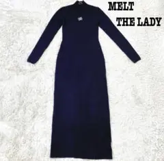 MELT THE LADY ニットロングワンピース タートルネック ロゴ 伸縮性