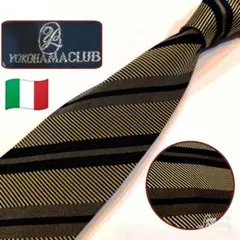 ✨️美品✨️メンズ ネクタイ シルク素材 ストライプ ヨコハマクラブ イタリア製