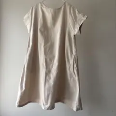 COMME CA ISM 120 半袖 Aライン ワンピース ベージュ