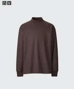 ブラッシュドジャージーモックネックTシャツ（長袖）　XL　WINE