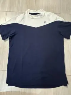 〈美品〉and per se ハイネック半袖シャツ モックネック