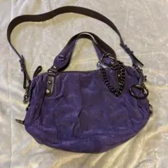 GUCCI 紫 スエード ショルダーバッグ