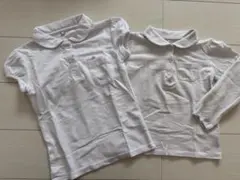 白ポロシャツ　長袖セット・新品半袖120サイズ