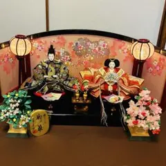 昭和レトロ 雛人形 親王飾り セット にっこり雛人形の親王飾りセット（木製衝立付き）｜通販の