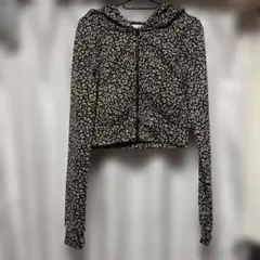 GYDA レオパード柄 ショート丈 ジップアップパーカー