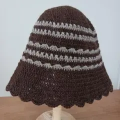 クロシェ　クロッシャー　バケットハット かぎ針編みハンドメイド