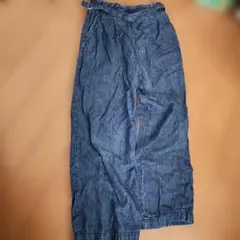 ウエストゴム 　ベルト付ストレートデニムパンツ 　Sサイズのサムネイル