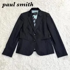 美品 PAUL SMITH 裏地総柄テーラードジャケット 40 ダークネイビー