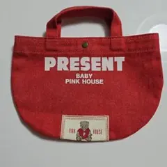 BABY PINK HOUSE　ミニ トートバッグ レッドのサムネイル