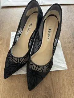 DIANA メッシュ Tストラップシースルー パンプス ブラック - メルカリ
