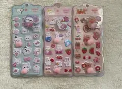 ぷくぷくシール　３枚セット　立体　可愛い　流行　大人気　シール　ボンボンドロップ