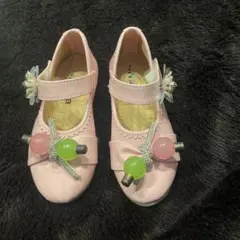 ピンク フラワー装飾 フォーマルシューズ サイズ17