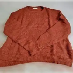 earth music&ecology オレンジニット長袖セーター