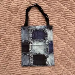 デニムパッチワークエコバッグ