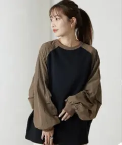 FREAK'S STORE裏毛異素材 ドッキング 2WAY ビッグ プルオーバー