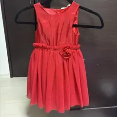 赤いフラワー装飾付きフォーマルドレス