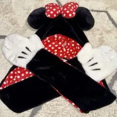 ディズニー ミニーマウス風ハンディー・ファン・マフラー・手袋・キャップ