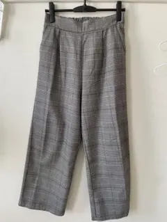 チェック柄 ワイドパンツ
