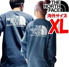ノースフェイス ロンT 長袖Tシャツ 海外XL 日本3L相当 ネイビー tb