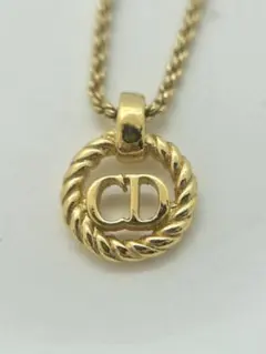 Christian Dior CDロゴ サークル ネックレス ゴールドカラー