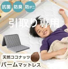 タンスのゲン　天然ココナッツ　パームマットレス　三つ折り　硬め　抗菌　防ダニ