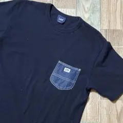 Lee リー ポケットTシャツ デニムポケット ネイビーのサムネイル