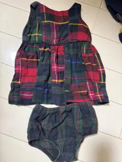 ◽️２点セットRalph Lauren チェック ワンピース3M&白ポロシャツ6M