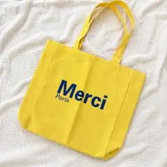 メルシー キャンバストートバッグ イエロー 大容量 訳ありサンプル非売品 未使用のサムネイル