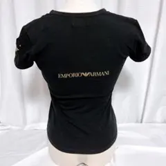 ARMANI エンポリオアルマーニ 半袖Tシャツ ブラックS ゴールド