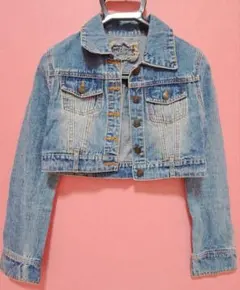 デニム クロップドデニムジャケット　丈短め　レディース　Mサイズ