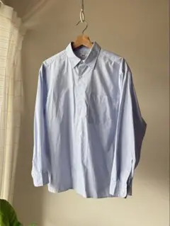 【UNIQLO : C】ブロードオーバーサイズシャツ/ストライプ BLUE