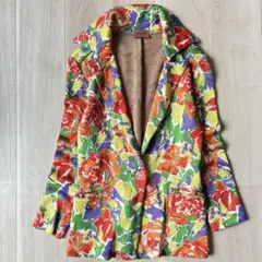 MISSONI イタリア製ウールロングコート オレンジタグ 紫×ベージュ系