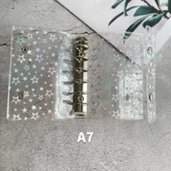 6穴 A7 ダブルボタン キラキラ 手帳 クリアバインダー シール帳 可愛い