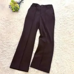 アースミュージックアンドエコロジー　ボトムス　(S)　茶　センタープレス　ワイド
