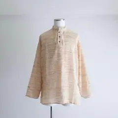 90s 00s オールド古着　シアー　プルオーバーシャツ　透け感　ベージュのサムネイル
