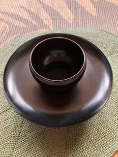 未使用 茶道具 木製黒塗天目台 天目茶碗 2点セット 元箱 茶道具 天目台】 天目台 プラスチック(木質) 漆塗 | 天目台