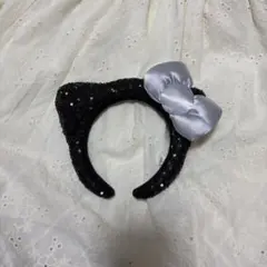 ハローキティ キティ カチューシャスパンコール 黒