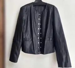 【新品未着用】クリス　ブラックレザージャケット ライダース　Mサイズ