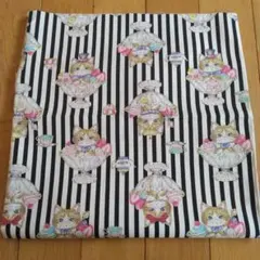 値下げ☆コッカ　ワンダークローゼット　猫パフェ　黒ストライプ生地