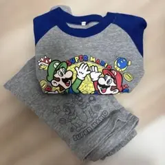 男の子 スーパーマリオ パジャマ グレー ネイビー