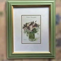 Flower Thoughts 水彩画 （プリント）フレーム付き